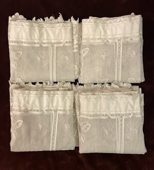 (QTY 4) Heritage Lace USA Polyester Heirloom Sheer Window Panels Ecru 60” x 54”